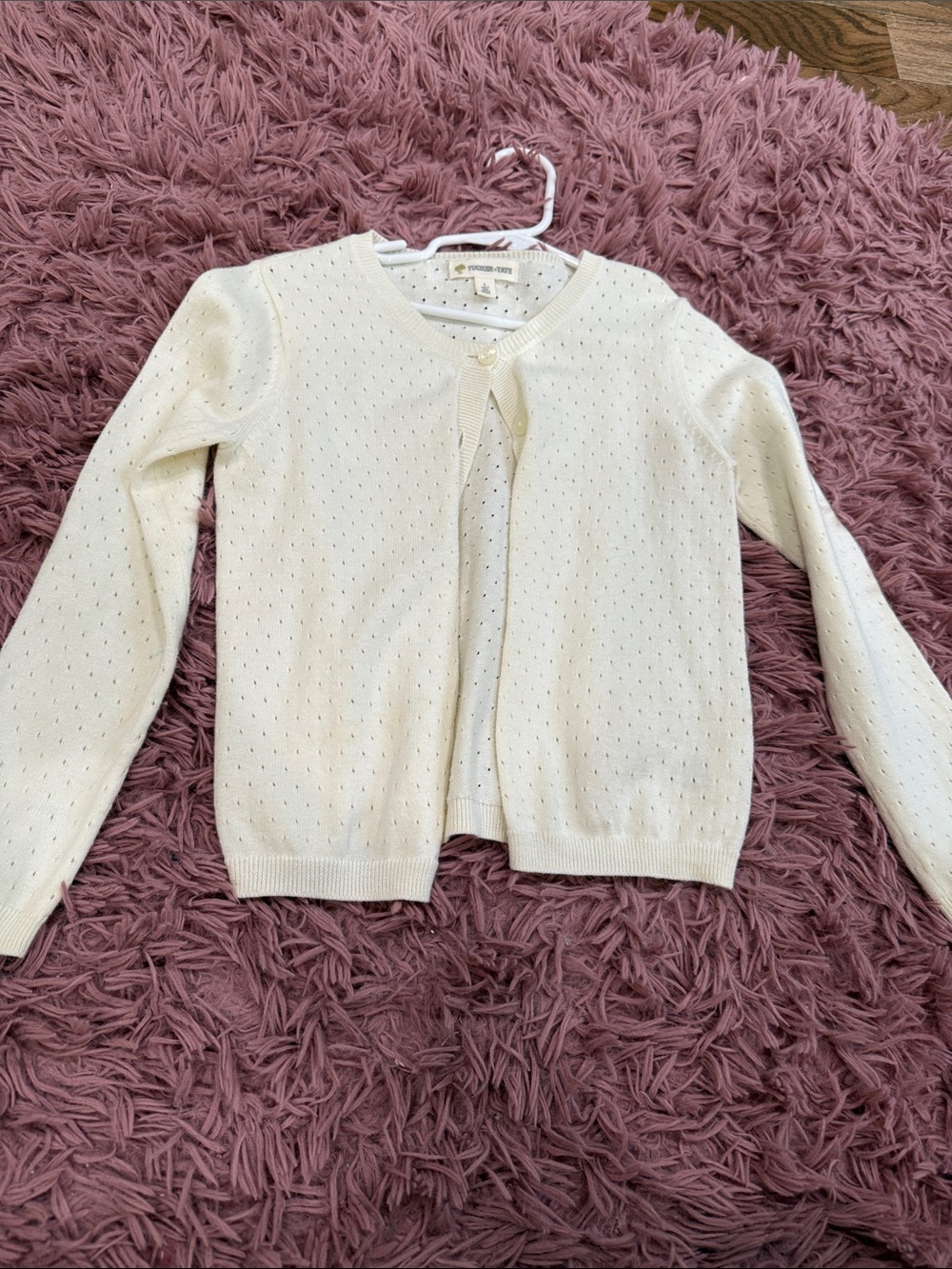 Tucker + Tate girls off white button down cardigan